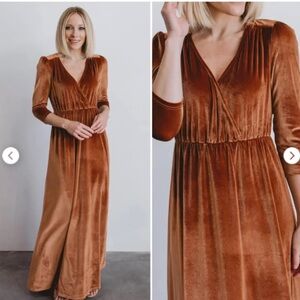 Baltic Born Sofia Velvet Maxi Dress 3/4 Sleeves Women’s Size S